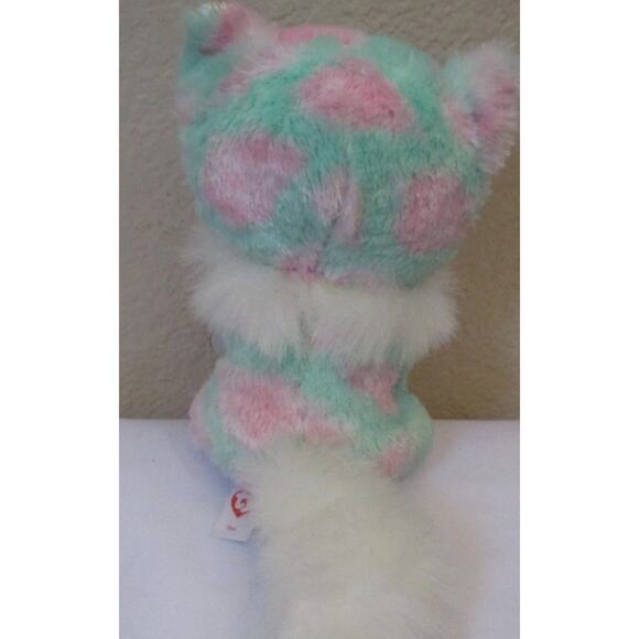 Ty Beanie Boos Opal The Cat Big Pink Glitter Eyes 6" NWMT - Picture 2 of 2